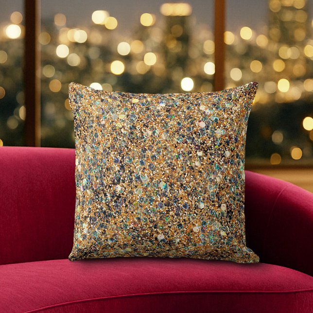 Färgglad glitterkudde kudde (Skapare uppladdad)