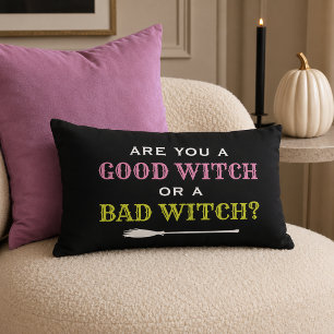 Färgglad God Häxa eller Dålig Häxa Halloween Lumbarkudde