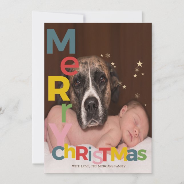 Färgglad God Jul Foto (Framsida)