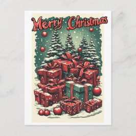 Färgglad God Jul på en Helg Vykort