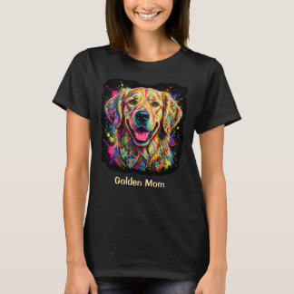 Färgglad Golden Retriever Hund Golden Mamma T Shirt