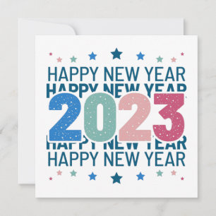Färgglad Gott Nytt År 2023 Inbjudningar