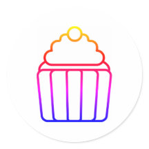 Färgglad Gradient Cupcake-dekalark