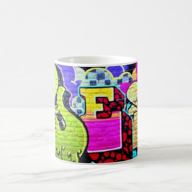 Färgglad Graffiti-konst Ja Vägg Kaffe Kopp Mugg (Center)