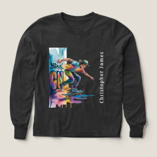 Färgglad Graffiti Pojke Födelsedagsnamn T Shirt