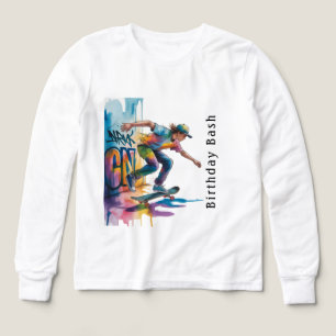Färgglad Graffiti Pojkfödelsedagsfest T Shirt