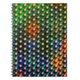 Färgglad grön, blå, orange bakgrund. Uppfinningsri Anteckningsbok