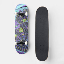 Färgglad Groovy Boho Hippie Funky Abstrakt Fraktal Mini Skateboard Bräda 18,5 Cm