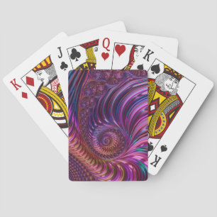 Färgglad Groovy Trippy Funky Spiral Fraktal Konst Casinokort