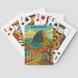 Färgglad Guatape El Penol Rock Colombia Casinokort