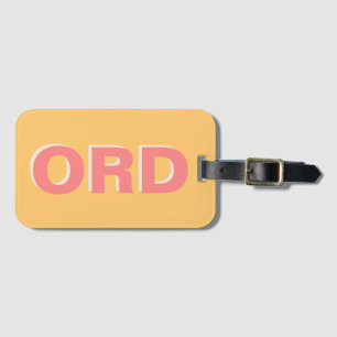Färgglad Gul Skugga Modernt Monogram Initial Bagagebricka