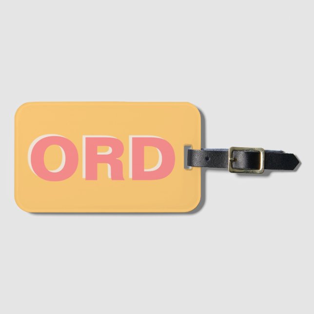 Färgglad Gul Skugga Modernt Monogram Initial Bagagebricka (Framsida horisontal)