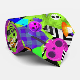 Färgglad halloween konst mode  slips
