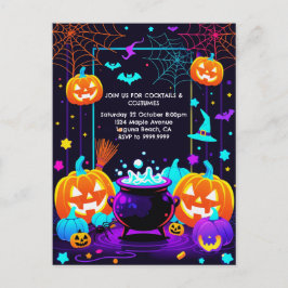 Färgglad Halloween-pumpa Helg Vykort