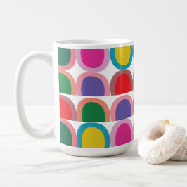 Färgglad Halvcirkel Geometrisk Kaffemugg