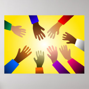 Färgglad händer poster