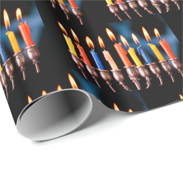 Färgglad hanukkiyot presentpapper (Rullad Hörn)