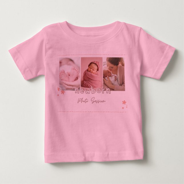 Färgglad Hello Summer Baby Fin Jersey T-Shirt (Framsida)
