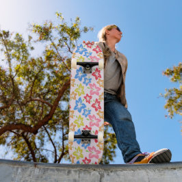Färgglad Hibiskus, Blommönster Mini Skateboard Bräda 18,5 Cm