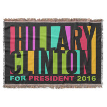 Färgglad Hillary Clinton 2016 kastfilt