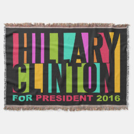 Färgglad Hillary Clinton 2016 kastfilt Filt