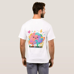 Färgglad Hjärna Karaktär T-Shirt, Psykisk Hälsa Po T Shirt