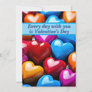 Färgglad hjärtformad godisvalentin-kort julkort