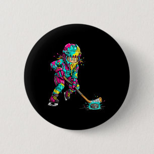 Färgglad Hockey Glass Isglass Droppande Spelare Knapp