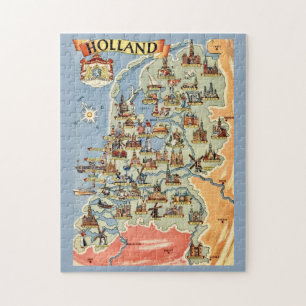 Färgglad Hollandskarta Pussel