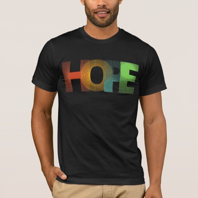 Färgglad HOPE Inspirerande Herr T-Shirt (Framsida)