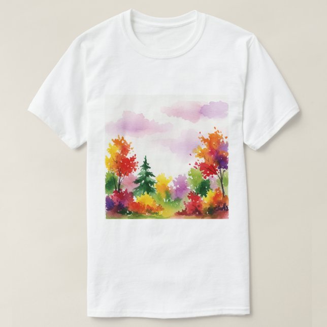 Färgglad höstscen t shirt (Design framsida)