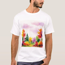 Färgglad höstscen t shirt