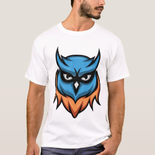 Färgglad Ilsken Uggle Grafisk T-Shirt för Män