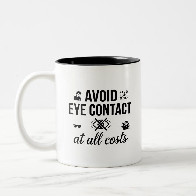 Färgglad Introvert Citat Kaffemug Två-Tonad Mugg (Vänster)