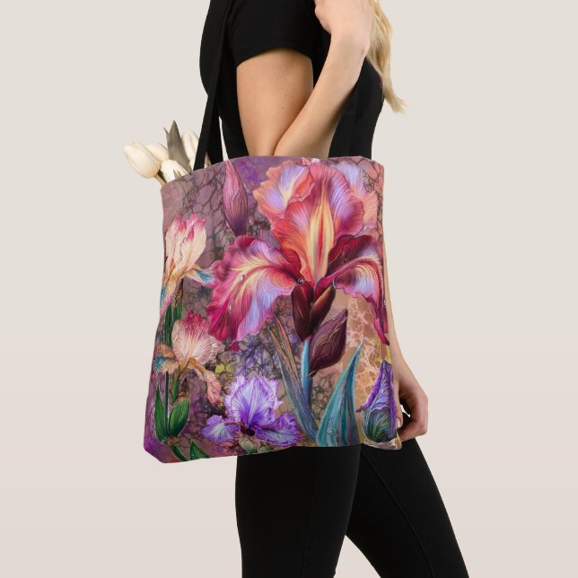 Färgglad Iris Totebag Tygkasse (Närbild)