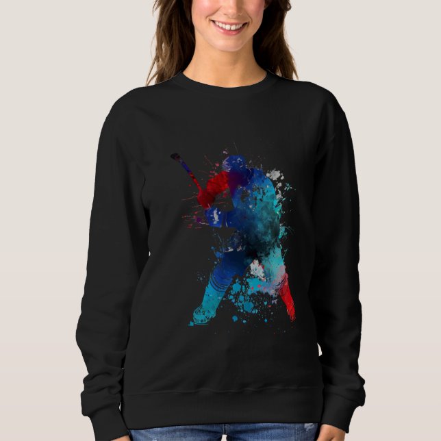 Färgglad ishockeyspelare ishockeyklubba isho t shirt (Framsida)
