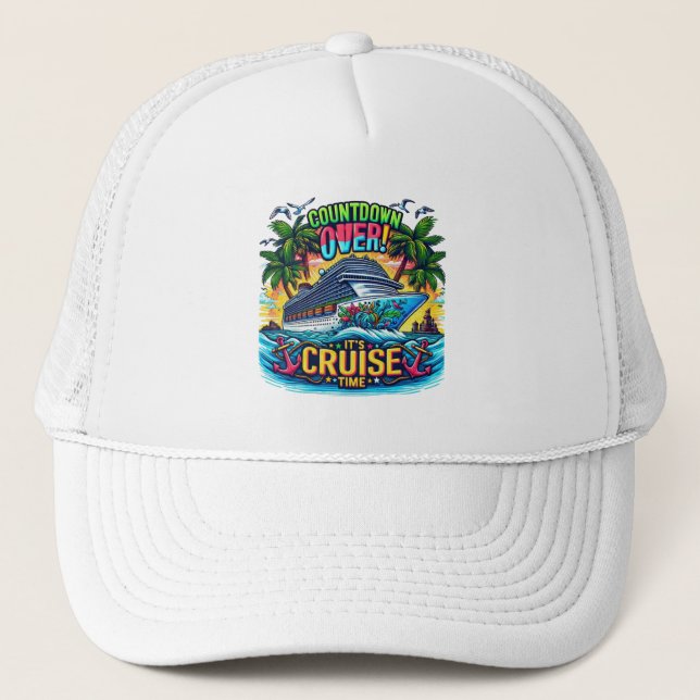 Färgglad "It's Cruise Time" Nedräkning Kryssningsf Keps (Framsida)