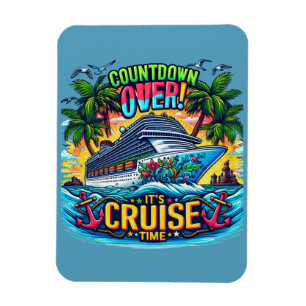 Färgglad "It's Cruise Time" Nedräkning Kryssningsf Magnet