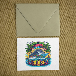 Färgglad "It's Cruise Time" Nedräkningskryssningsf Vykort