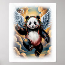 Färgglad jamaicansk Panda Ängel på en Vit