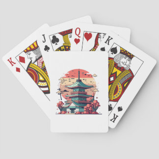 Färgglad Japansk Byggnadskonst Casinokort