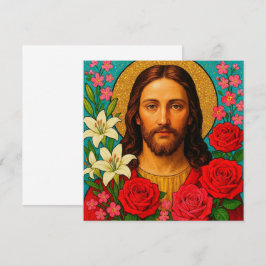 Färgglad Jesus välkomstkort.