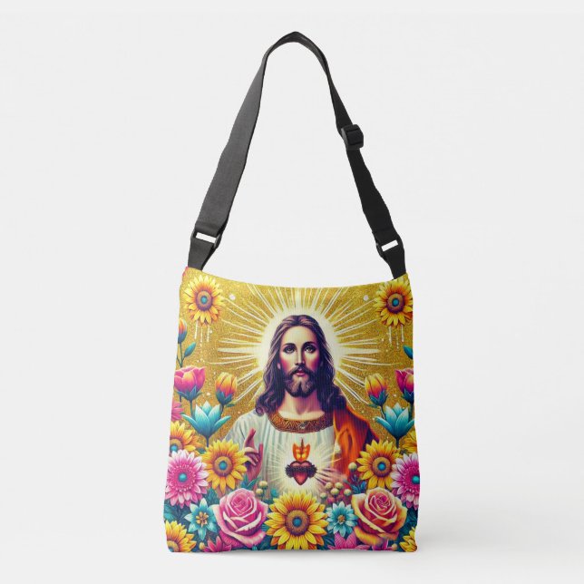 Färgglad Jesus väska! Axelväska (Framsida)