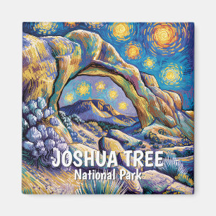 Färgglad Joshua Tree Arch Rock Landskapsbild Van G Magnet
