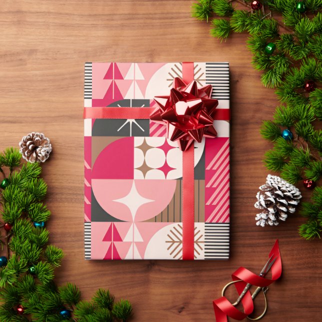 🎄 Färgglad julcollagepresenter Träd Ornament Presentpapper (Julgåva)