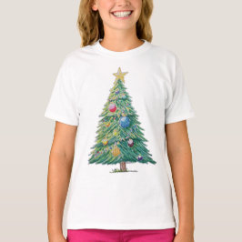 Färgglad julgran t shirt