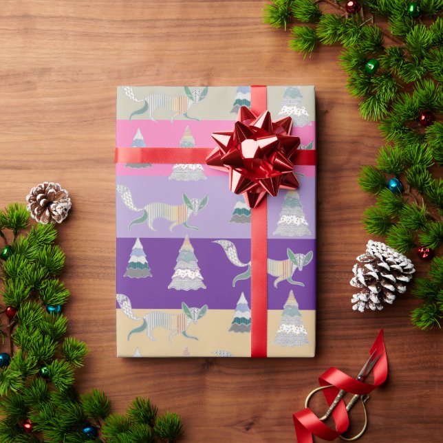 Färgglad julvinter Vonderland Presentpapper (Julgåva)