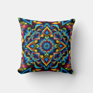 Färgglad Kalejdoskop Mandala Design Mugg, Kudde