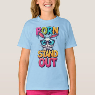Färgglad kanin med solglasögon t shirt