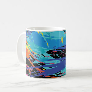 Färgglad Kaos: Stänk och Linjer Kaffemugg